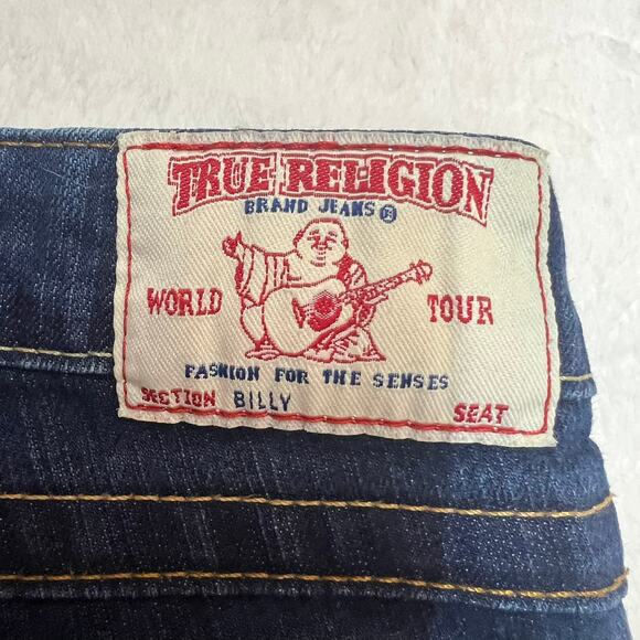True Religion Women's Billy Jeans Size 28 Dark Wash Straight Denim Low Rise - Picture 5 of 15